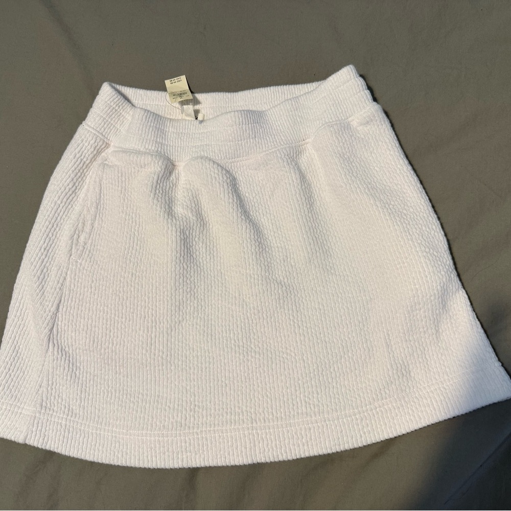 Textured swim coverup athletic type toweling  skirt pockets